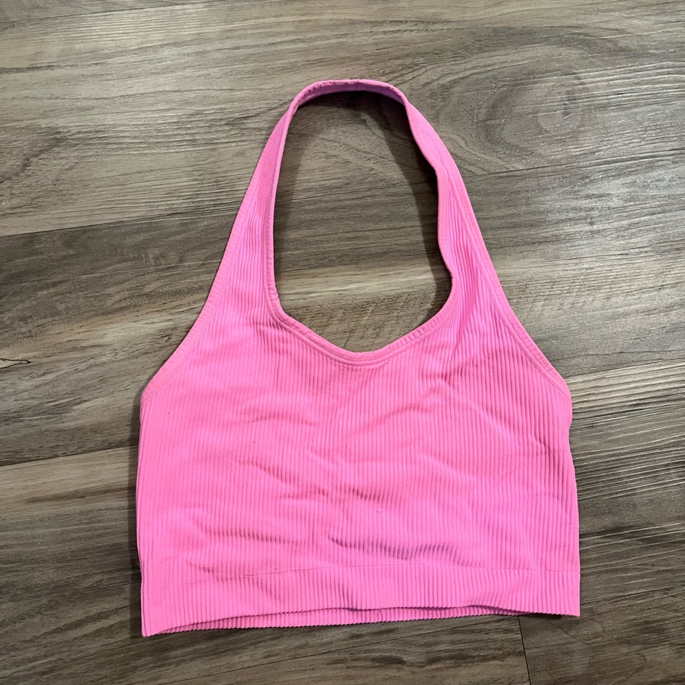 Pink active halter tank
